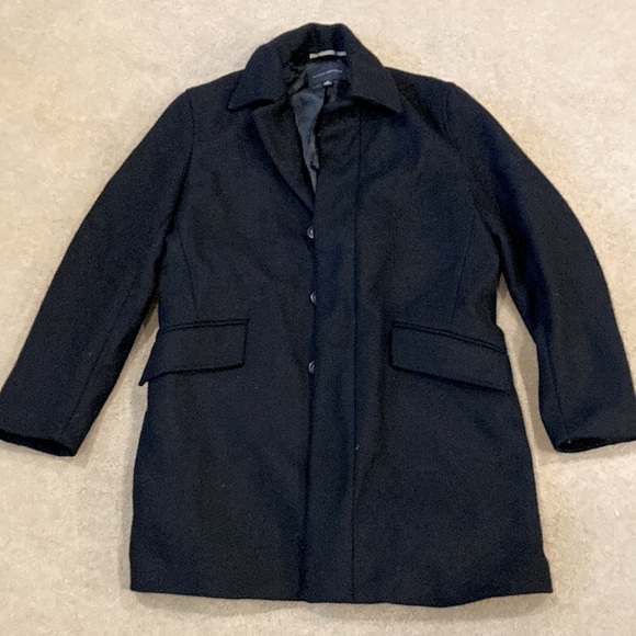 Banana Republic Wool Topcoat Black Mens Small - Picture 1 of 3